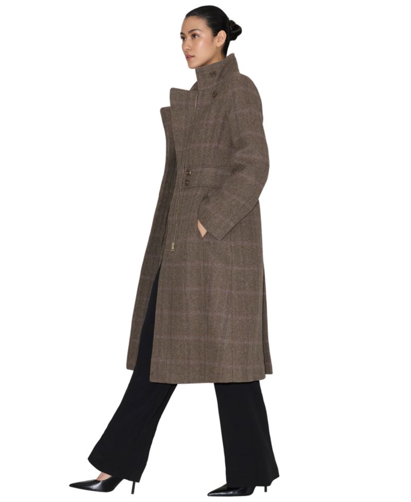 Women's Suzan-Hc Wool-Blend Herringbone Plaid Coat
