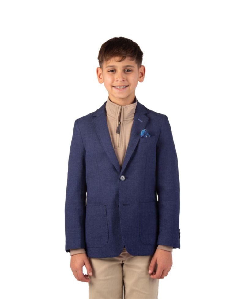 Big Boys Solid Slub Textured Sportcoat