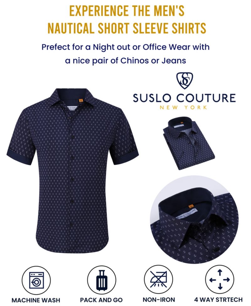 Men's Slim-Fit Geo-Print Performance Shirt