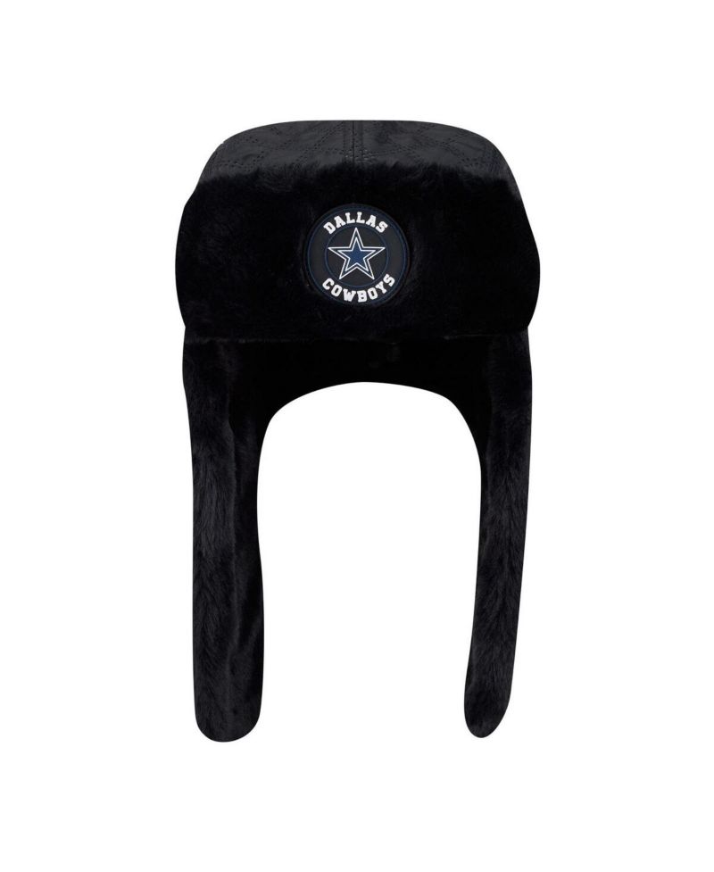 Men's Black Dallas Cowboys Quilted Trapper Hat