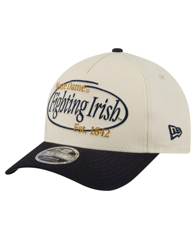 Men's Natural/Navy Notre Dame Fighting Irish Prepster 9FORTY M-Crown Adjustable Hat