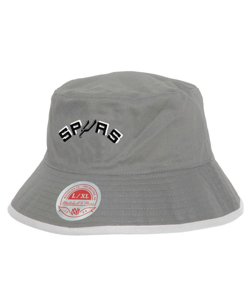 Men's Gray/Black San Antonio Spurs Flip It Reversible Bucket Hat