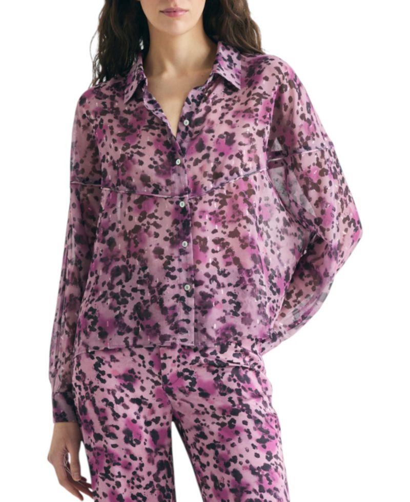 Women's Animal Print Fluid Blouse
