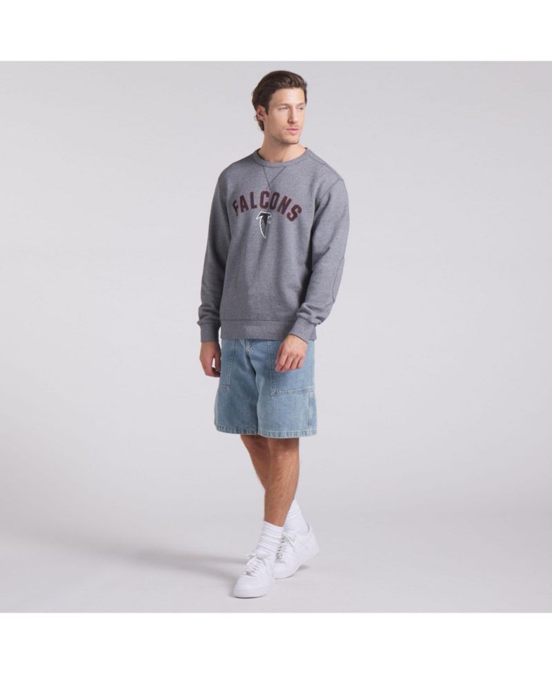 Men's Heather Gray Atlanta Falcons Loop Terry Pullover Sweatshirt