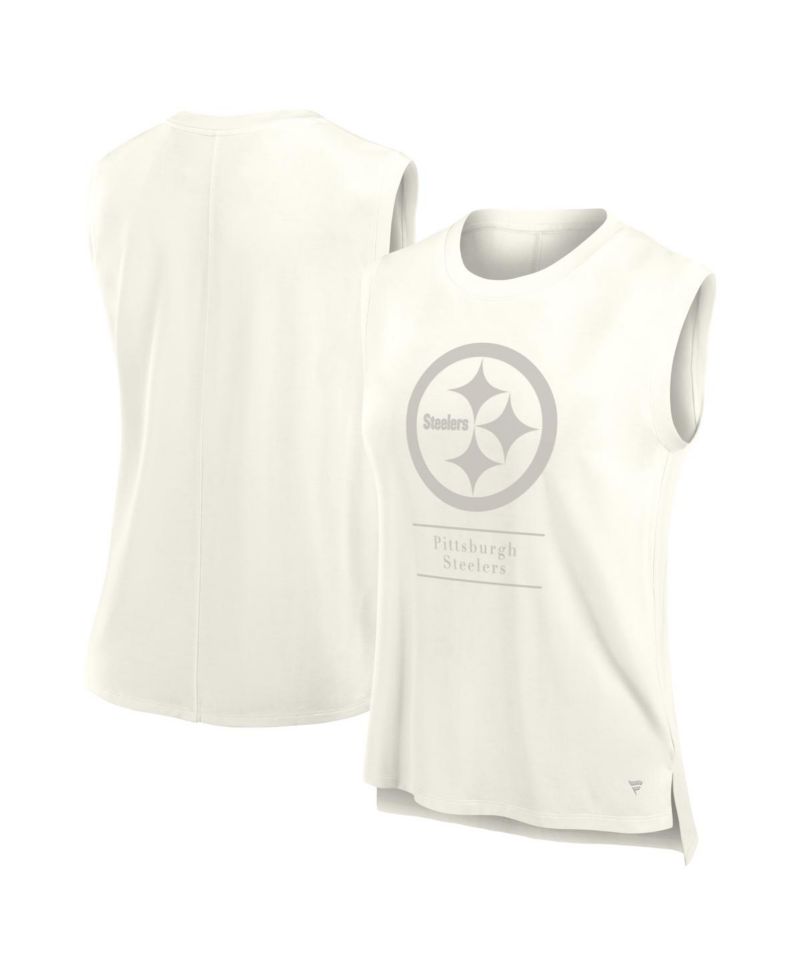 Women's Cream Pittsburgh Steelers Studio Embrace Tank Top