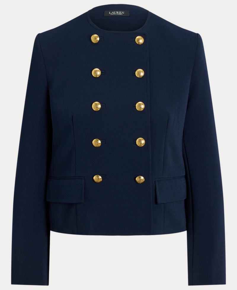 Women's Sable Crepe Double-Breasted Cropped Jacket