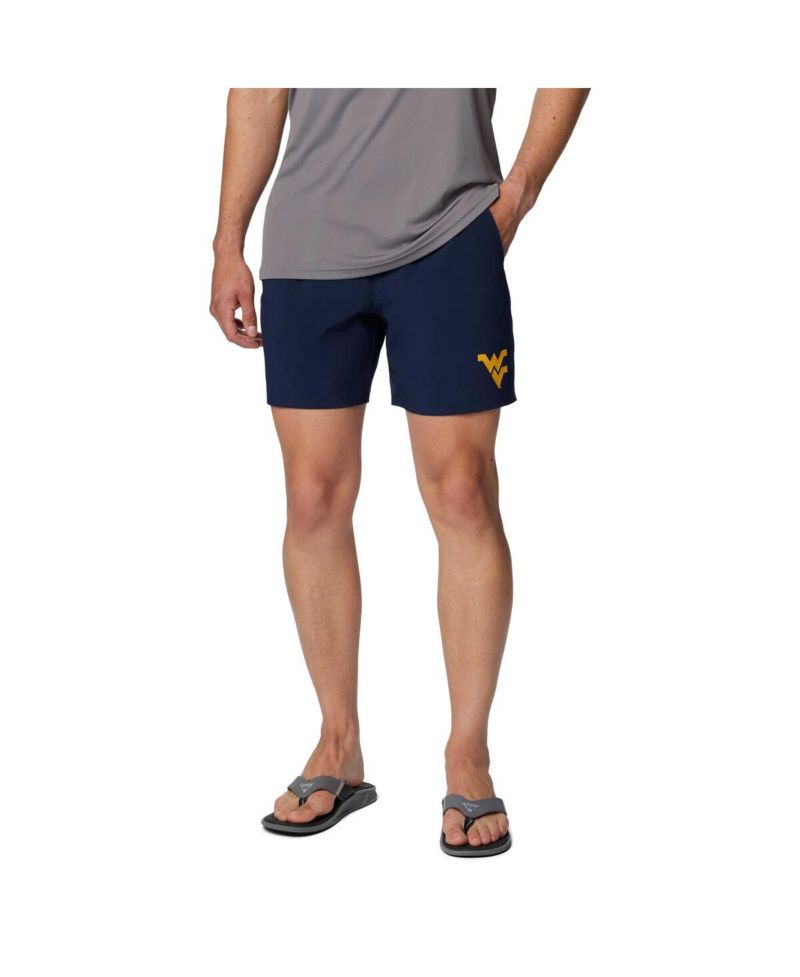 Men's Navy West Virginia Mountaineers PFG Terminal Roamer Omni-Shade Stretch Shorts