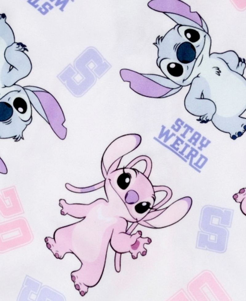 Girls' 4-10 Team Stitch and Angel Long-Sleeve Pajama, 2-Piece Set