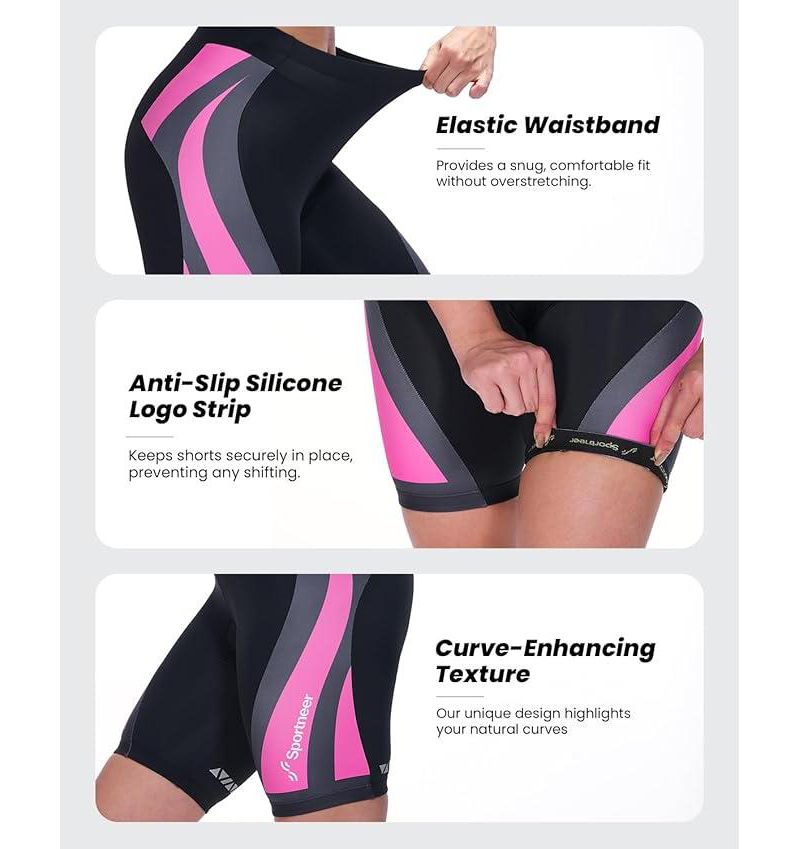 Women Padded Bike Shorts – Large, Bicycle Cycling Shorts for Women’s Biking, 4D Gel Padding for Mountain Bike and Road Bike