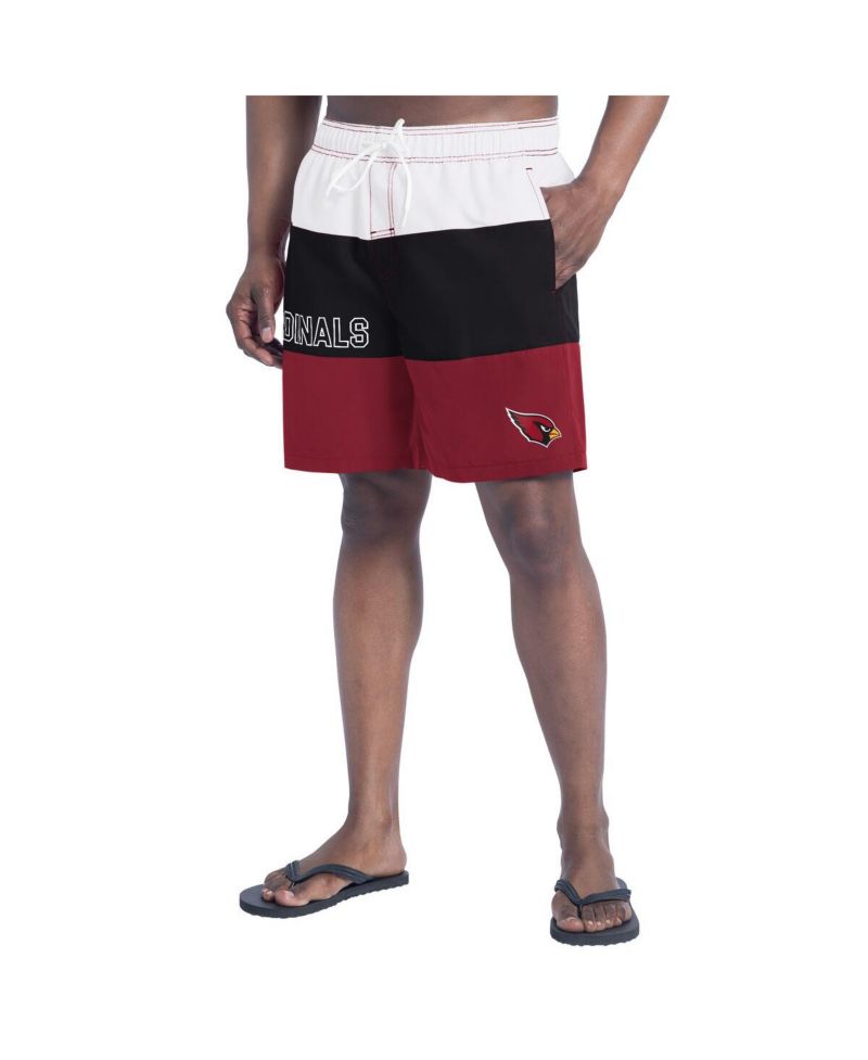 Men's Cardinal/Black Arizona Cardinals Sunrise Volley Swim Shorts