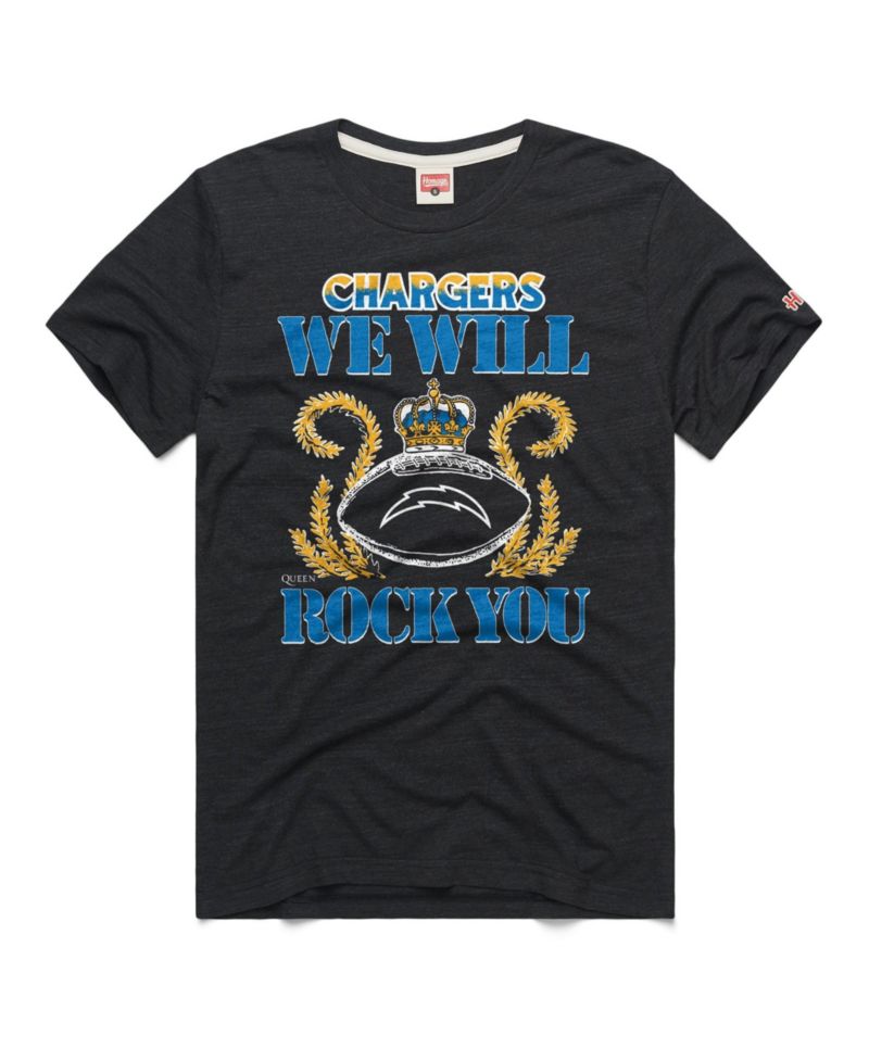 Men's and Women's Charcoal Los Angeles Chargers 2026 NFL Schedule Queen Tri-Blend T-Shirt