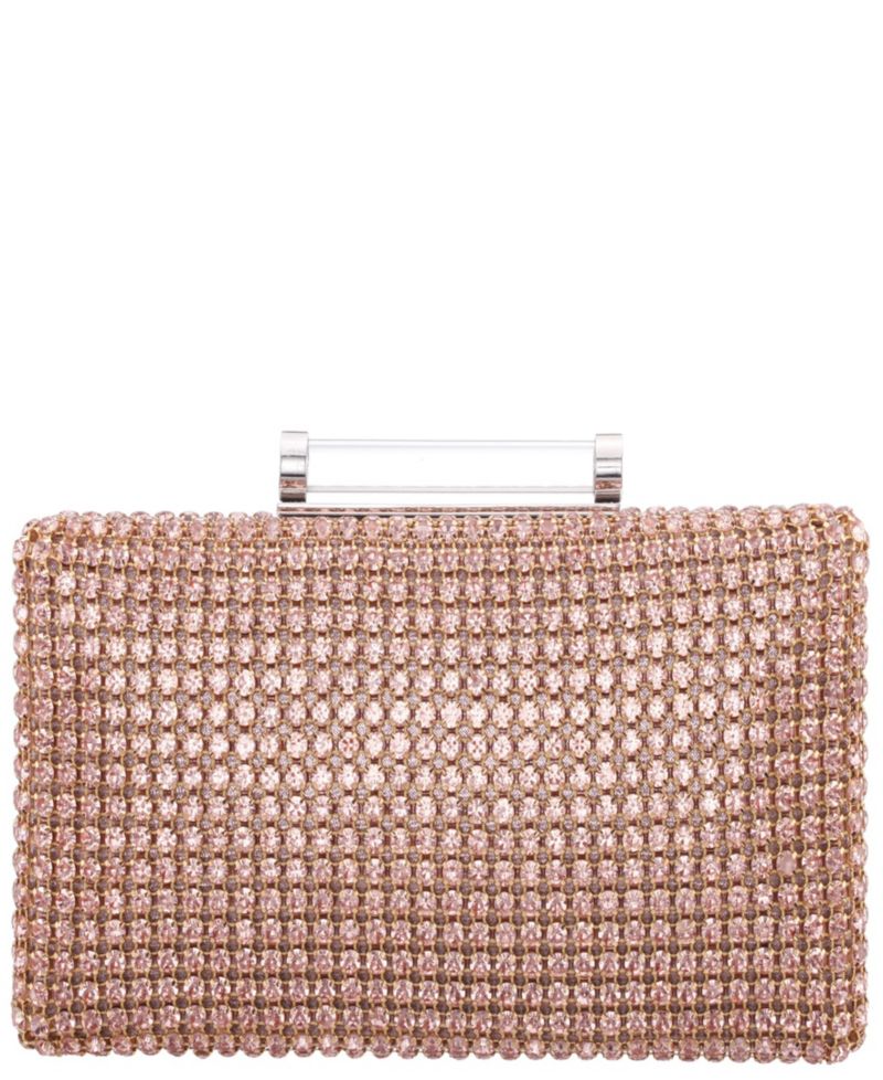 Mini Crystal Encrusted Minaudiere Lift Lock Clutch