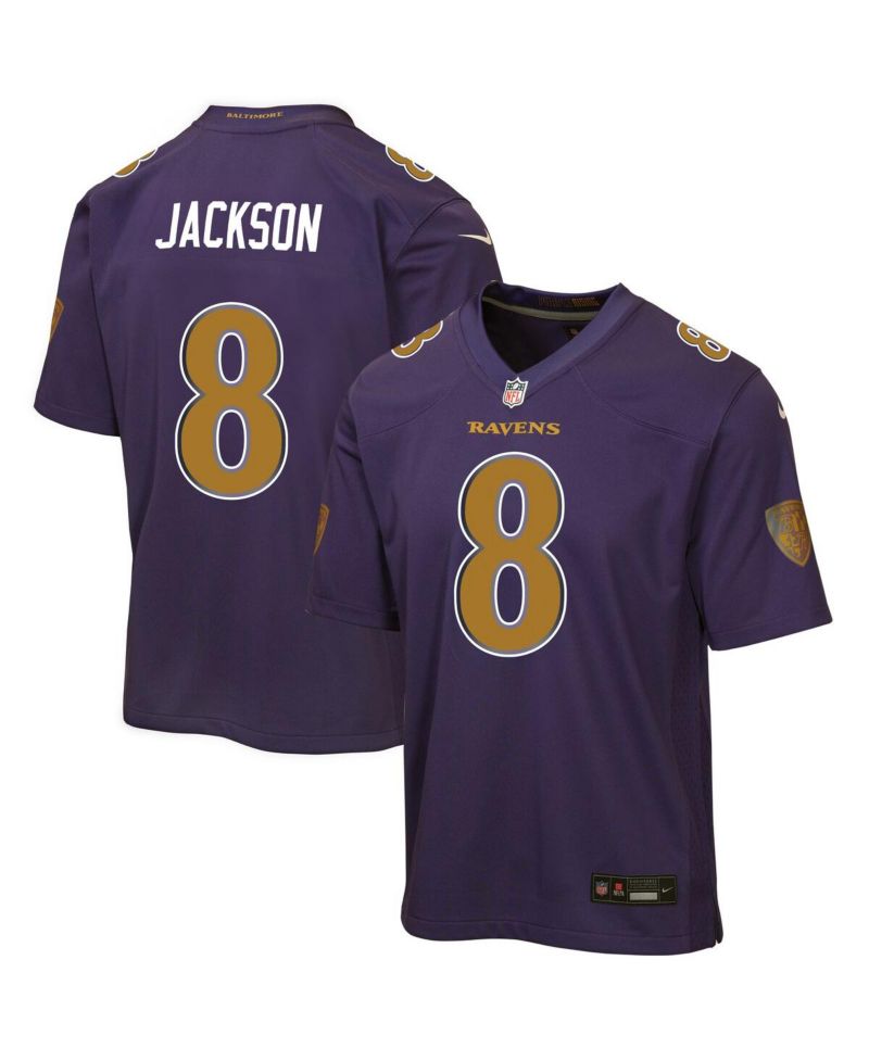 Big Boys and Girls Lamar Jackson Purple Baltimore Ravens Alternate 2 Game Jersey