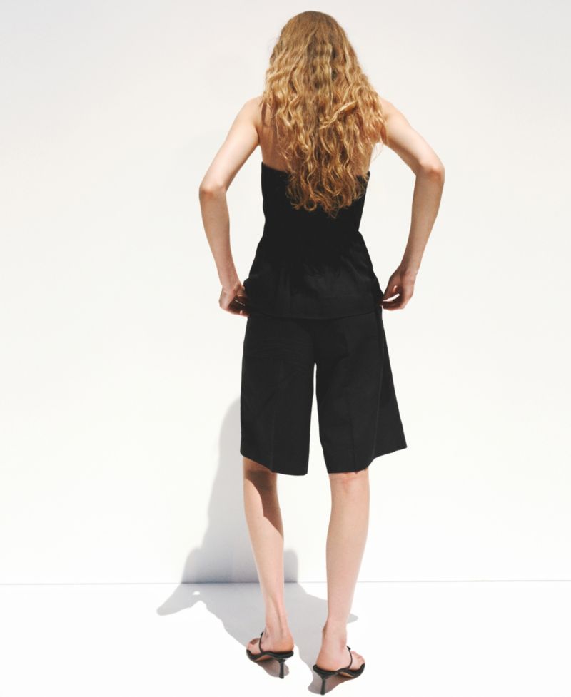 Women's Straight Linen Bermuda Shorts