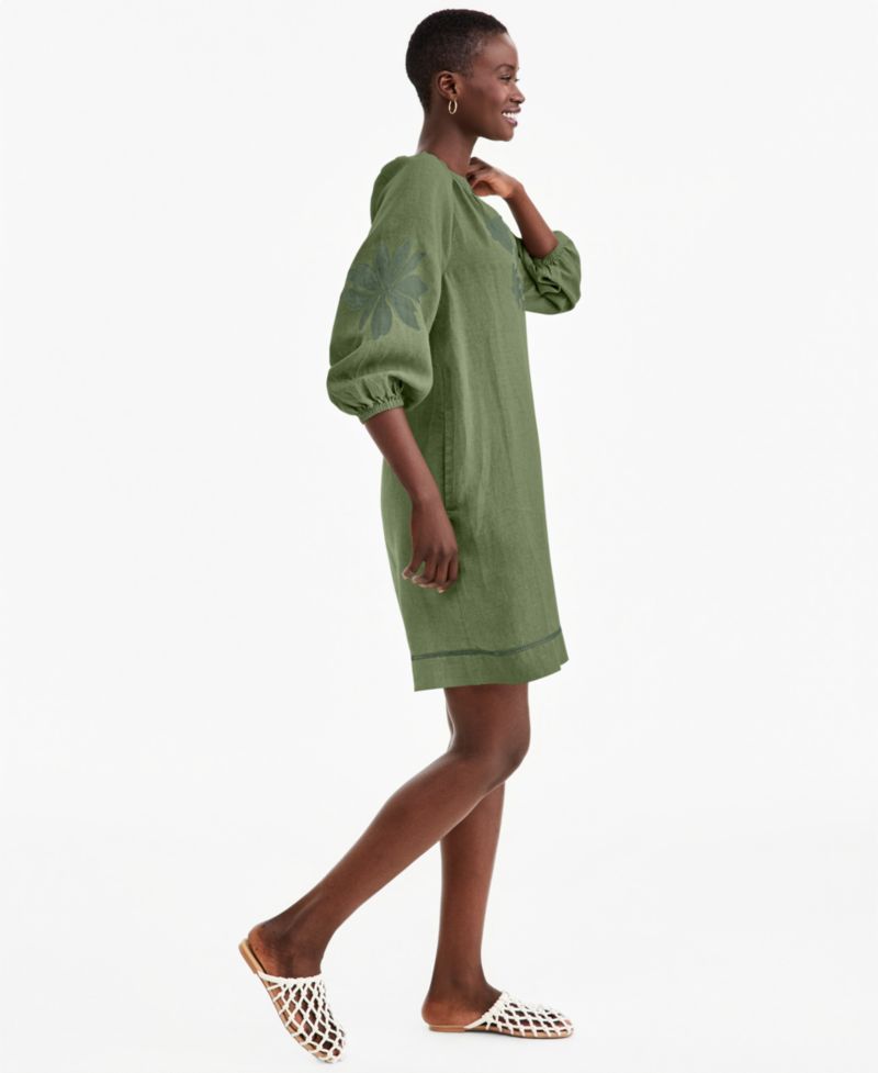 Women's Delave Linen Appliqu&eacute; Shift Dress