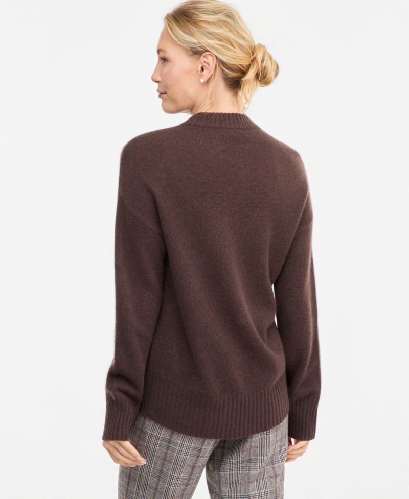 Petite 100% Cashmere Relaxed Crewneck Sweater