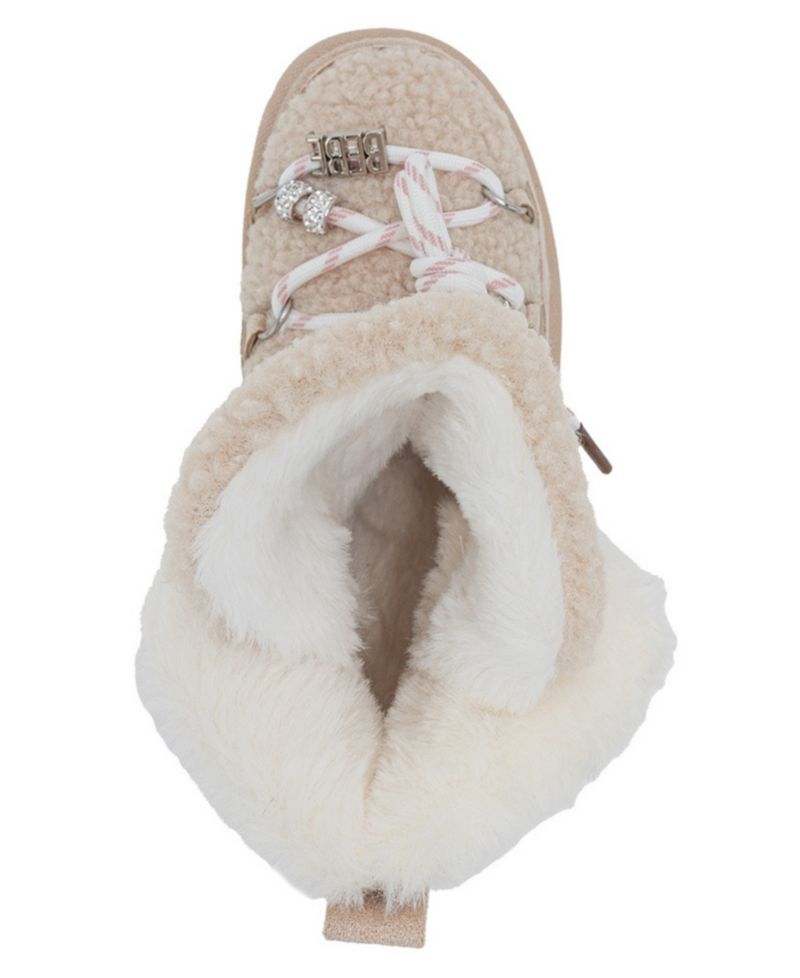 Girl's Faux Shearling Lace Up Winter Boots