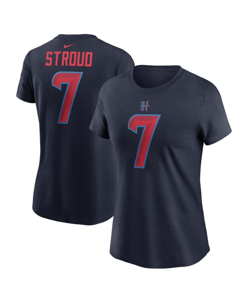 Women's C.J. Stroud Navy Houston Texans Player Name & Number T-Shirt