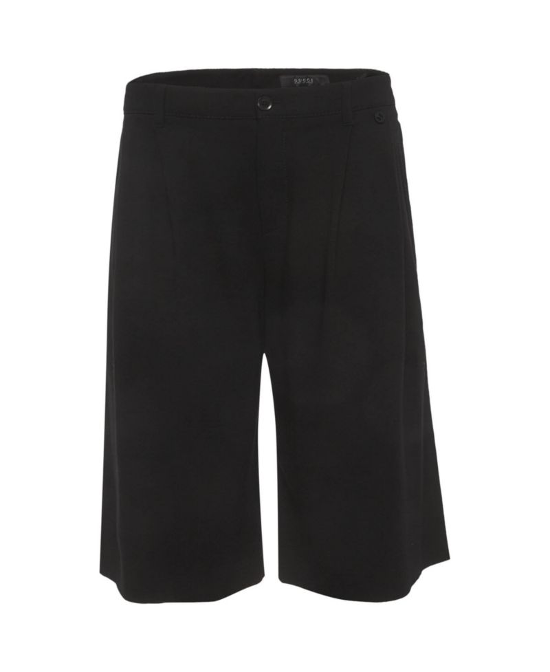 Women's Bermuda Pleated Mid-Rise Stretch Crepe Shorts, 7" Inseam