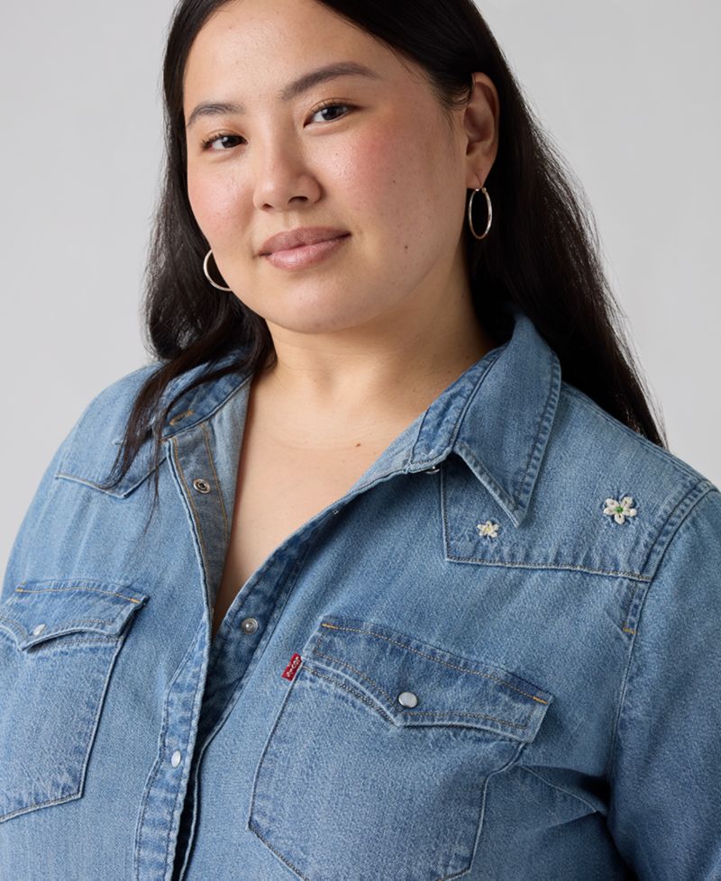 Trendy Plus Size Essential Western Cotton Shirt