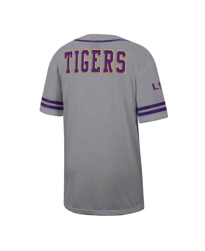 Men's Gray LSU Tigers Free Spirited Baseball Jersey
