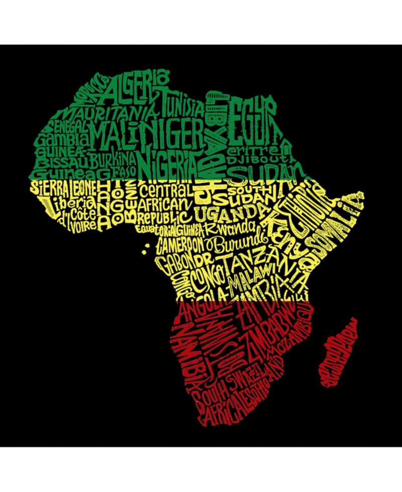 Men's Cotton/Poly Blend Word Art T-shirt - Countries in Africa