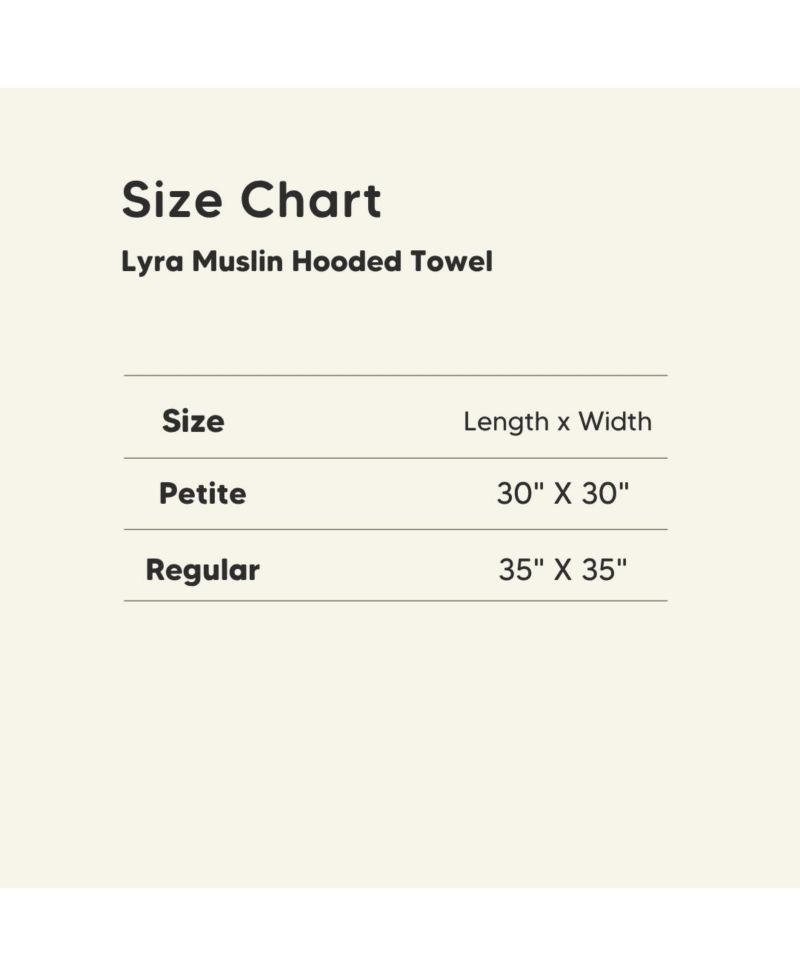 Lyra Muslin Baby Towels with Hoods for Newborn Girls, Boys, 100% Organic Cotton Soft Hooded Baby Bath Towels (Regular)