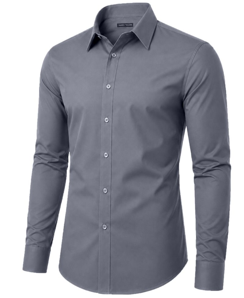 Men' Slim Fit Long Sleeve Stretch Dress Shirt