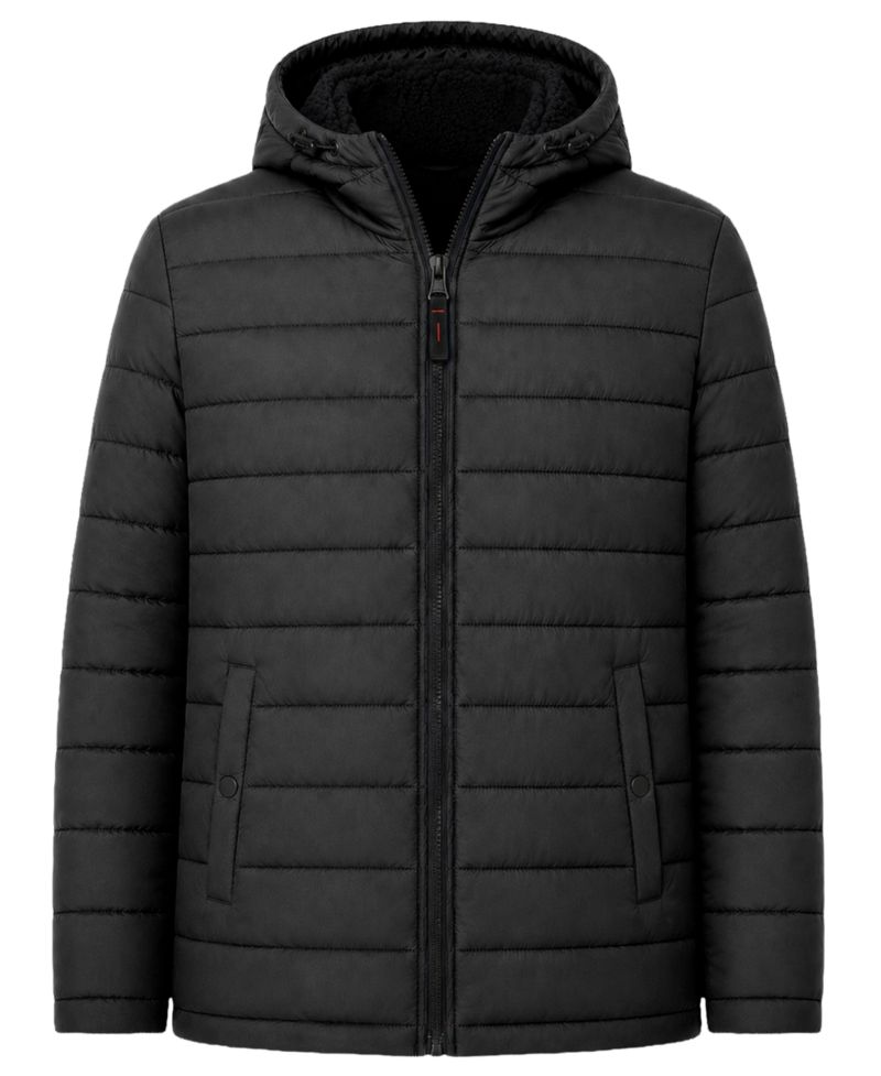 Men's Stretch Hooded Sherpa Lined Puffer Jacket