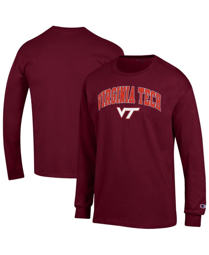 Men's Maroon Virginia Tech Hokies Arch Over Logo Long Sleeve T-Shirt