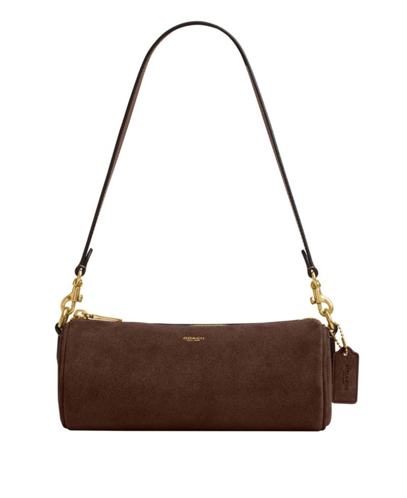 Barrel Small Suede Slim Shoulder Bag
