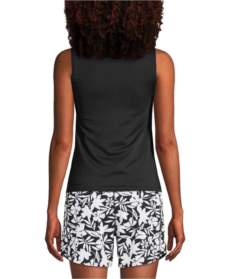 Women's Mastectomy High Neck UPF 50 Sun Protection Modest Tankini Swimsuit Top