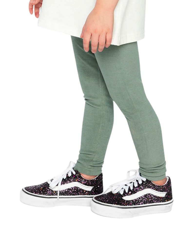 Big Girls Rib Leggings Green Printed
