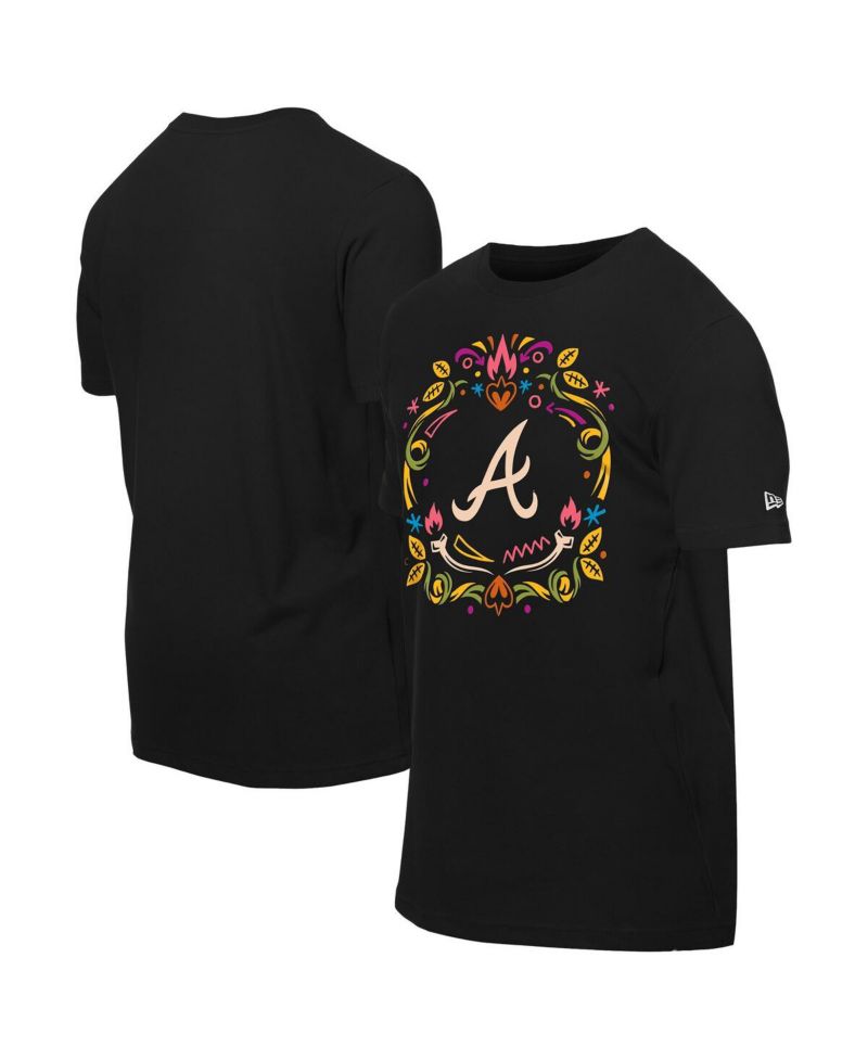 Men's Black Atlanta Braves Día de los Muertos T-Shirt
