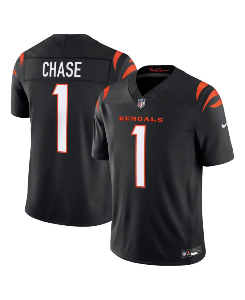 Men's Ja'Marr Chase Black Cincinnati Bengals Vapor F.U.S.E. Stitched Limited Jersey