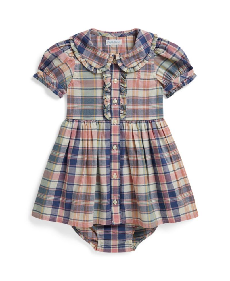 Baby Girls' Plaid Shirtdress with Bloomer