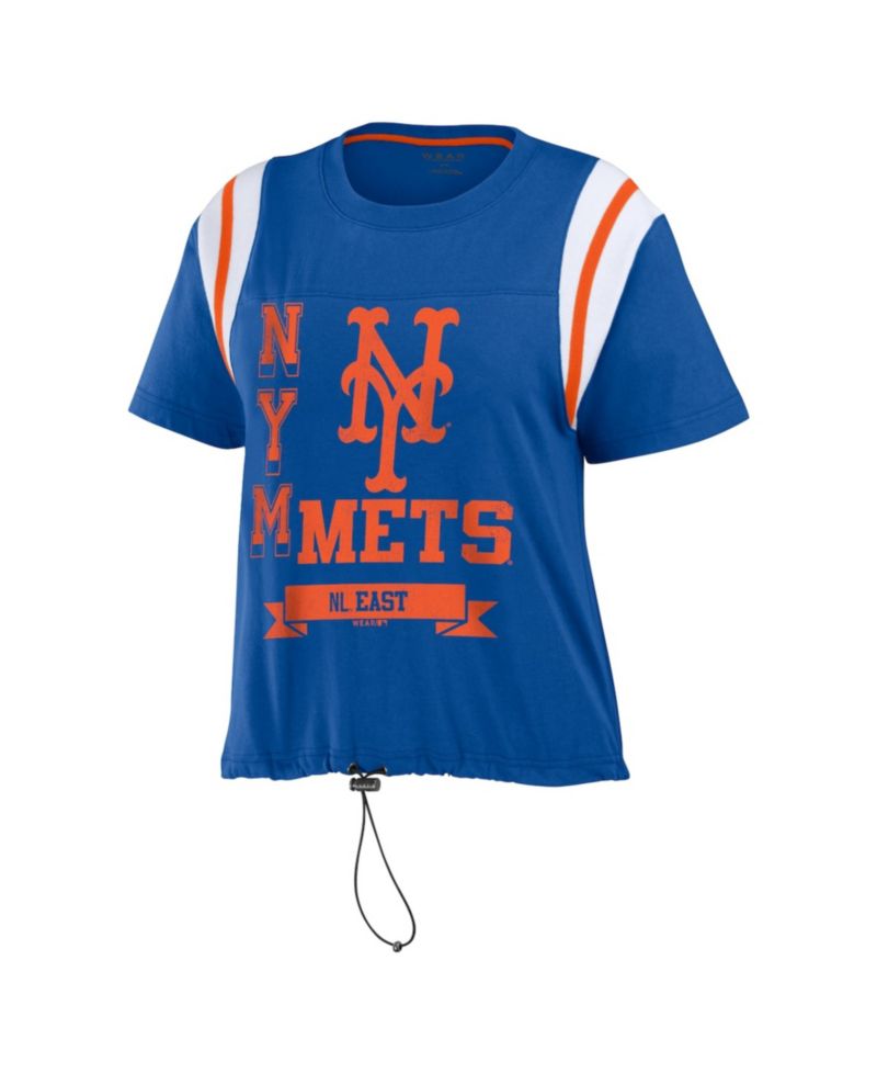 Women's Royal New York Mets Cinched Color Block T-Shirt