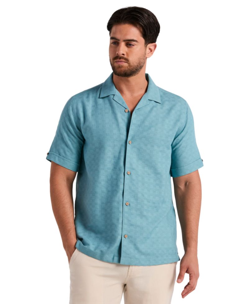 Men's Geometric Dobby Print Shirt