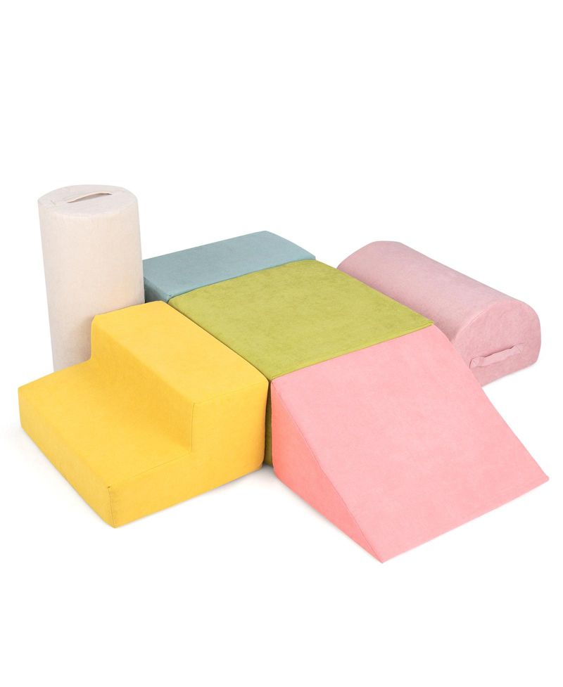 Kids 6-Piece Climbing Blocks with 30D High-Density Foam and Carrying Handles