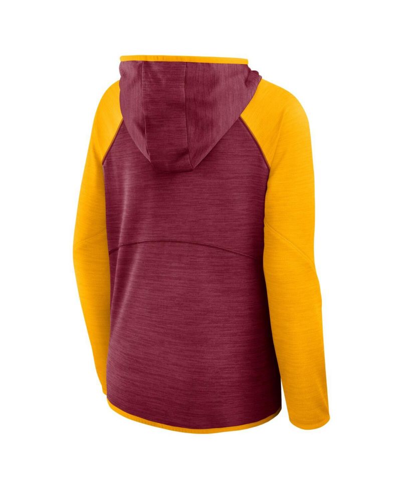 Women's Burgundy Washington Commanders Plus Size End Around Pass Full-Zip Hoodie
