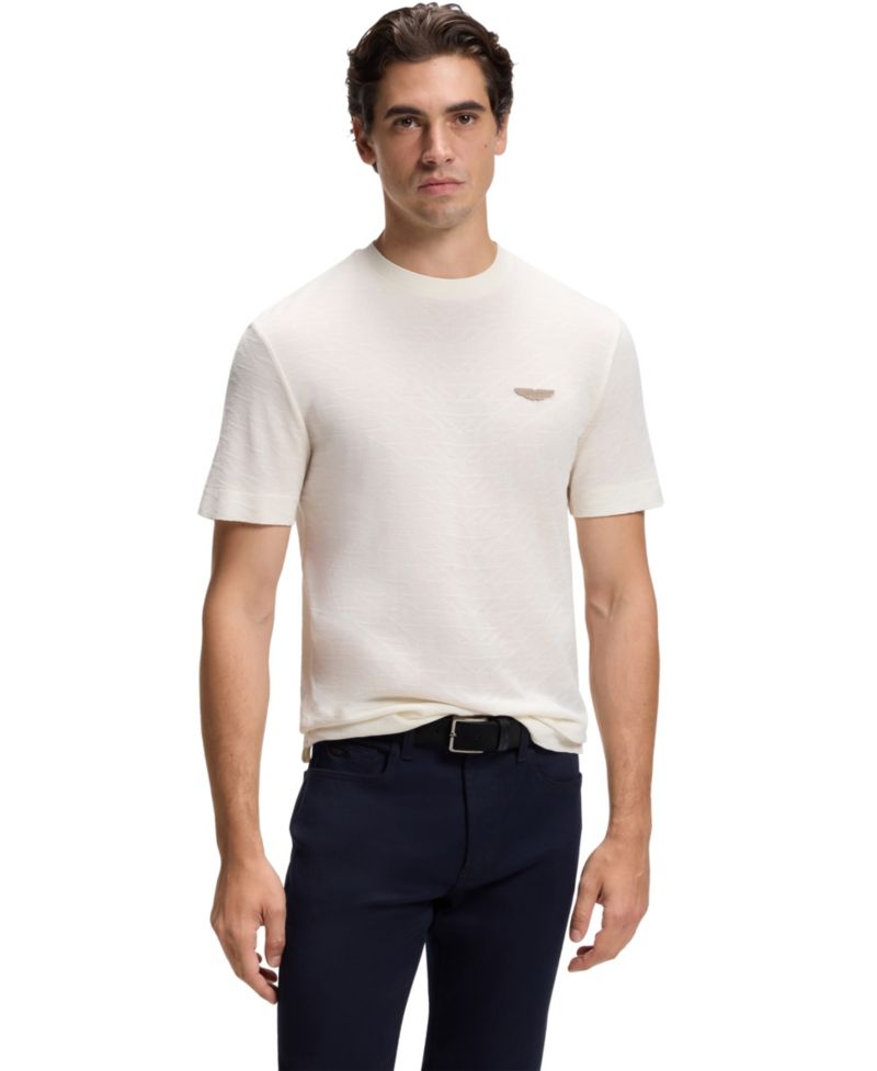 x Aston Martin Men'sCotton Mercerized Cotton Jacquard Regular-Fit T-Shirt