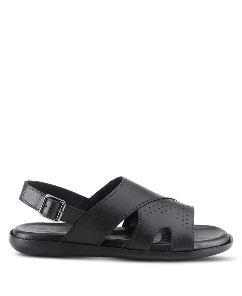 Men's Jeff Leather Round-Toe Sandals
