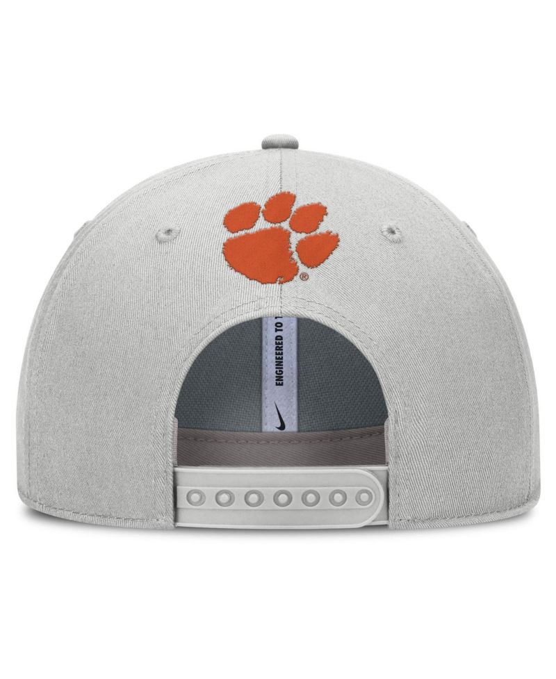 Men's Gray Clemson Tigers 2025 Sideline Dust Pinched Rise Adjustable Hat