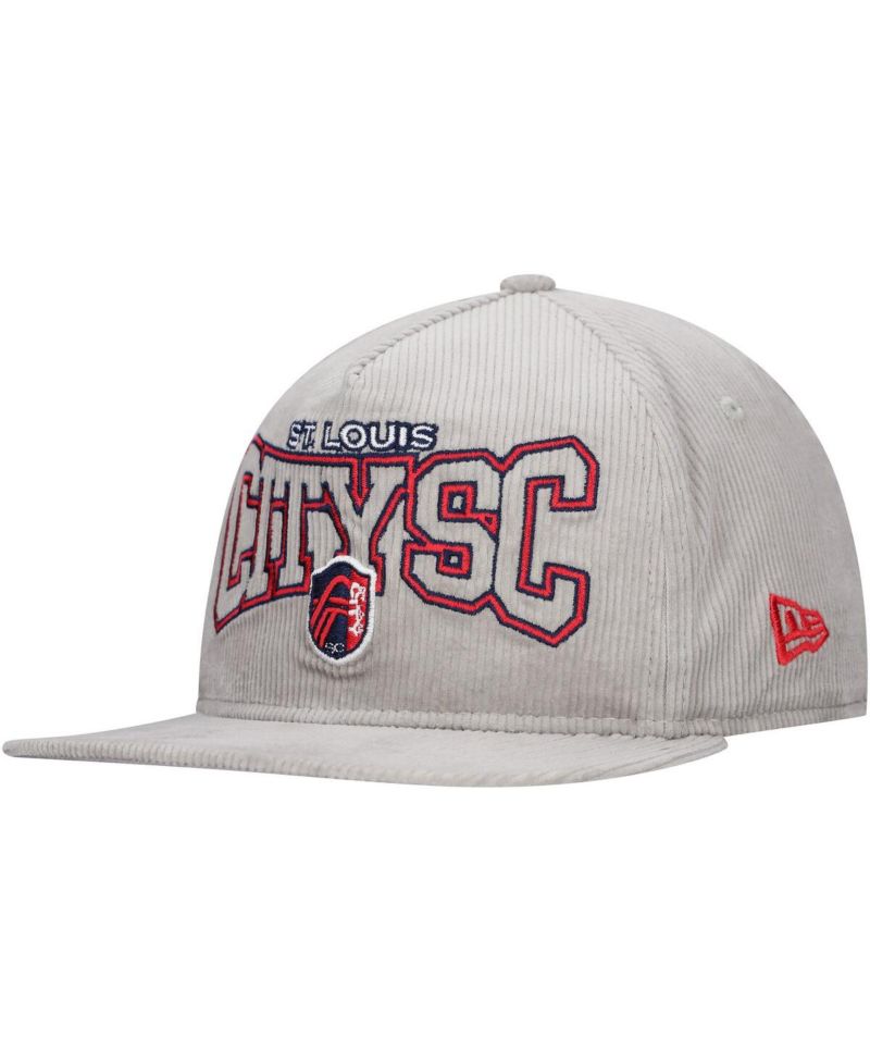 Men's Gray St. Louis City SC Corduroy Golfer Adjustable Hat