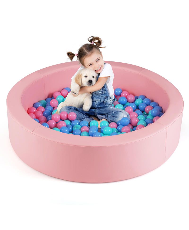 42.5" Round Foam Ball Pit for Toddlers with Washable Cover