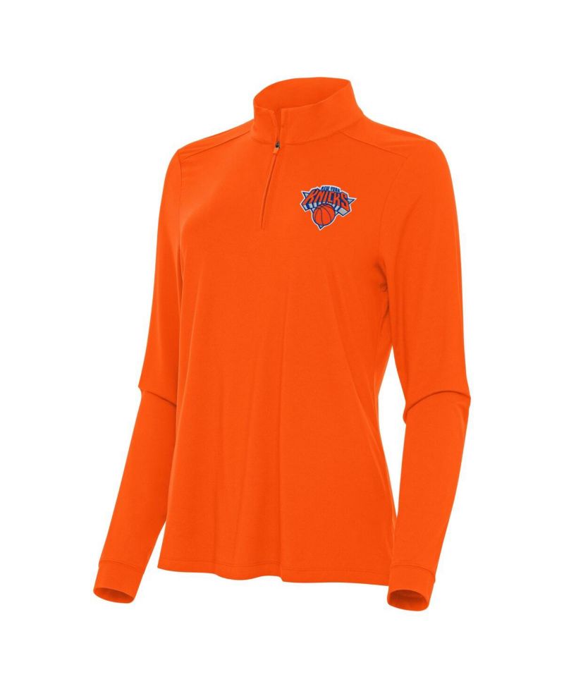 Women's Orange New York Knicks Intent Quarter-Zip Top