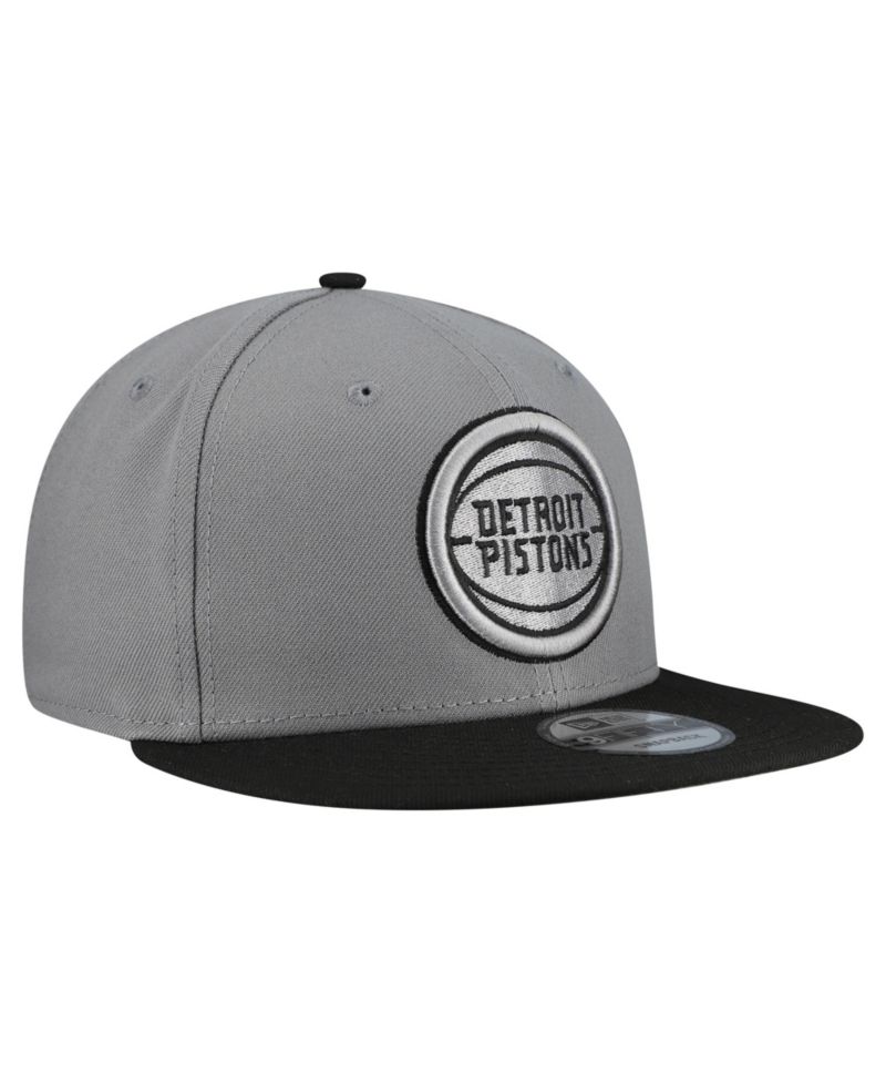 Men's Gray Detroit Pistons Core Logo Storm Gray Two-Tone 9FIFTY Snapback Hat