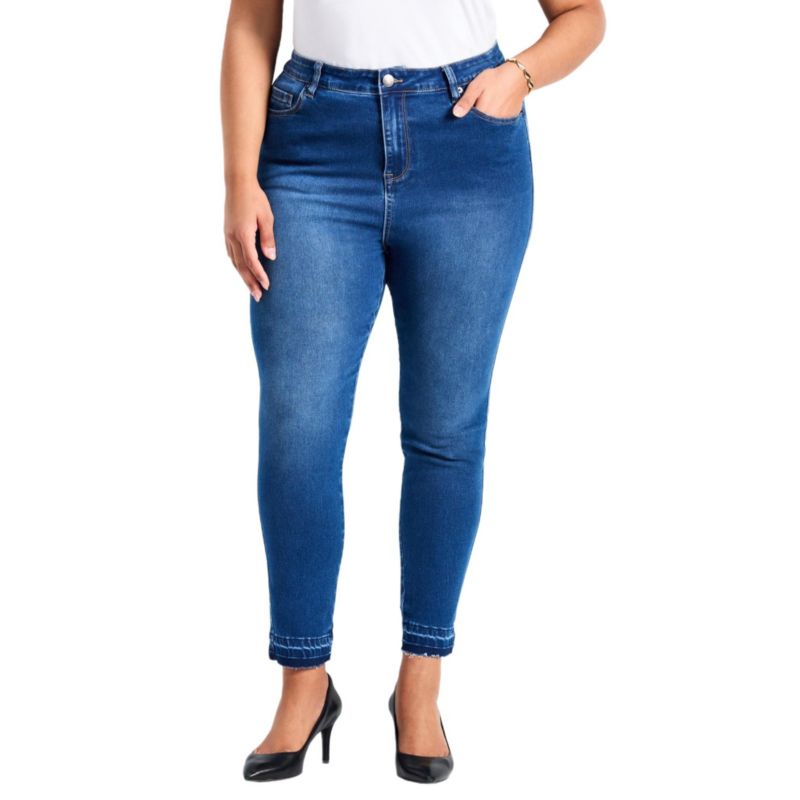 Women's Plus Size Butter Skinny Frayed Hem Jean