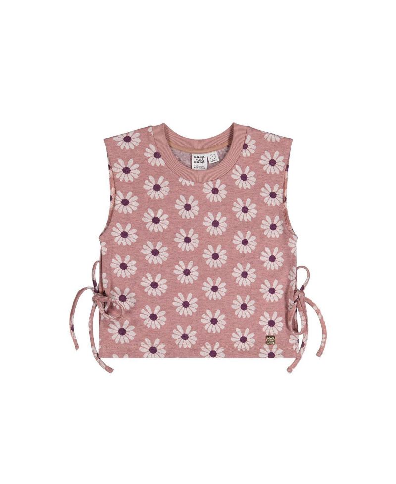 Little and Big Girl 6-12 Jacquard Vest Printed Flowers