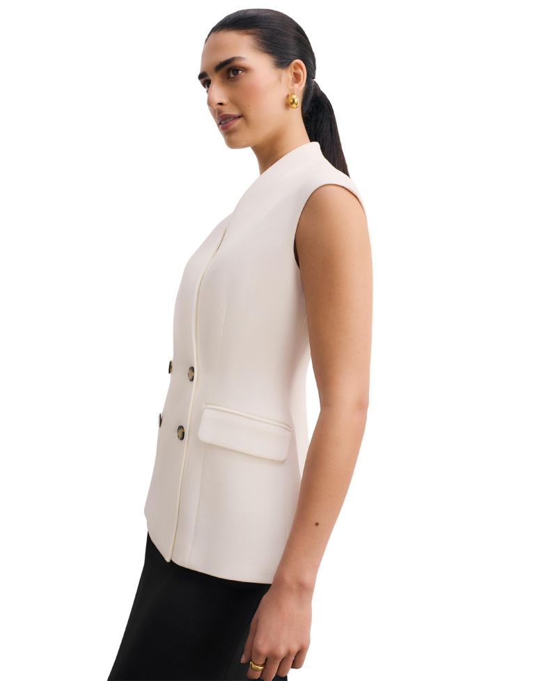 Women's Nera Double-Breasted Sleeveless V-Neck Waistcoat